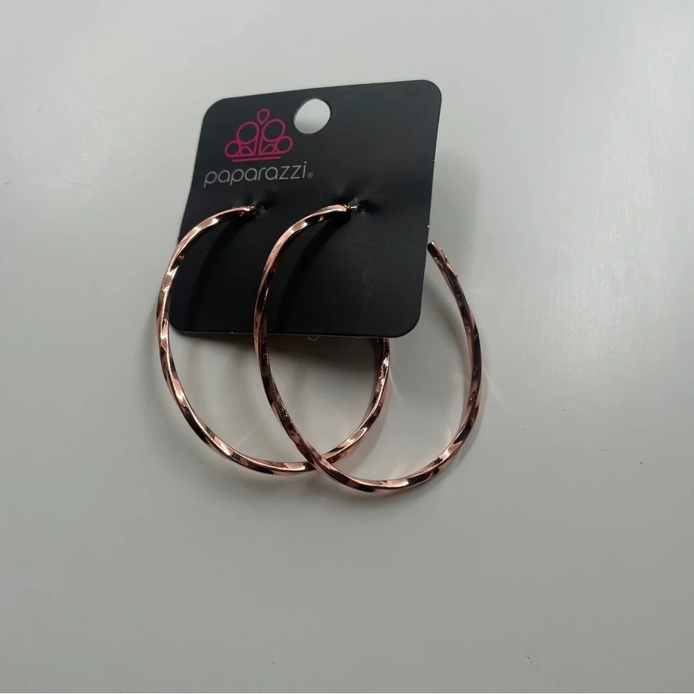 Paparazzi Copper Hoop Earring - Picture 3 of 6